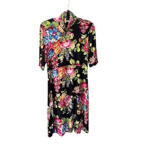 Ett Twa Coreyell Anthropologie Floral Turtleneck Dress NEW Size Small